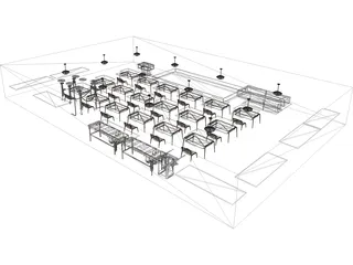 Elementary School Classroom 3D Model