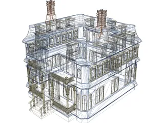 2-Story Victorian House 3D Model