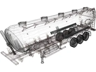 Tanker Trailer 3D Model