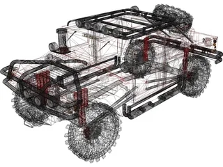 Hummer H1 SUV 3D Model