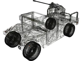 Hummer H1 Army 3D Model