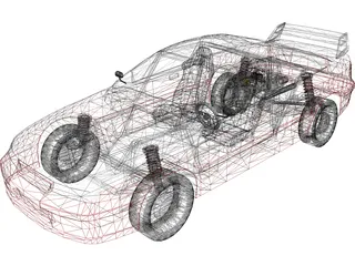 Opel Calibra Rally Car 3D Model