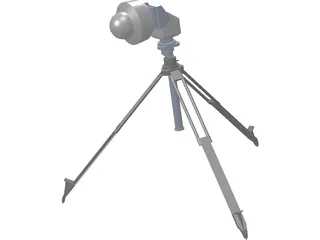 Axis PTZ Camera on Tripod 3D Model