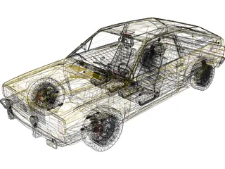 Volkswagen Gol GT (1986) 3D Model