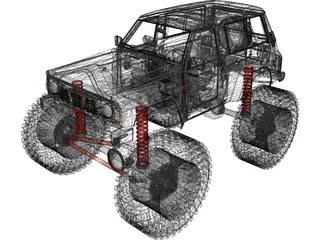 Nissan Patrol 4x4 Offroad Lifted 3D Model