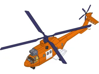 Aerospatiale SA 330 Puma 3D Model