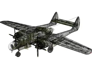 Northrop P-61A Black Widow 3D Model