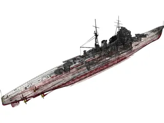 Heavy Cruiser Takao (1932) 3D Model