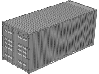 Shipping Container 20x08x08ft Movable Doors 3D Model