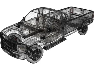 Ford F-250 Regular Cab (2009) 3D Model