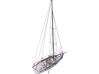 K800 Sail Yacht 3D Model