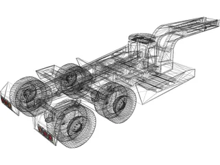 Trailer 3 Axle 3D Model