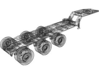 Trailer 4 Axle 3D Model