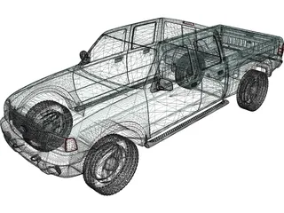 Ford Ranger XLT Crew Cab (2005) 3D Model