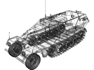 SdKfz 251/1 Hanomag 3D Model