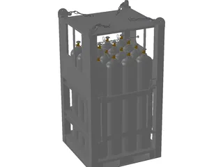 Offshore Gas Cylinder Rack 3D Model