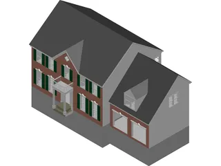 House with 2 Separate Garages 3D Model