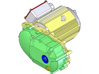 EV Drivetrain Azure 3D Model