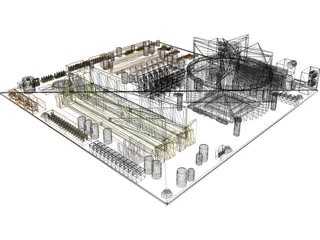 microATX Intel System Board 3D Model