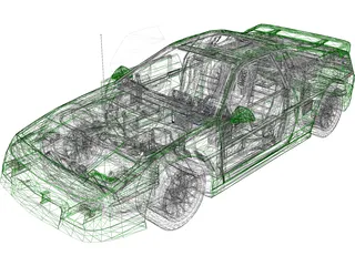 Pontiac Fiero GT (1987) 3D Model