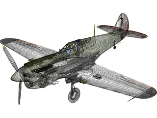 Curtiss P-40E 3D Model