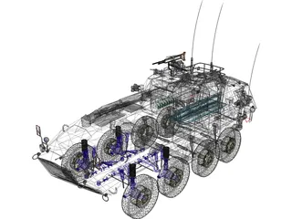 Piranha Military ATV/Tank 3D Model