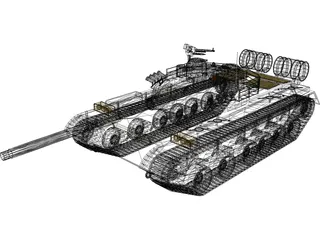 Type 80 Russian Tank 3D Model