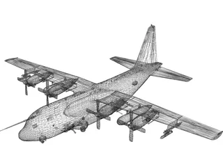 Lockheed AC-130U Spooky 3D Model