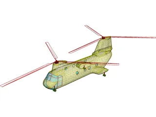 Boeing CH-46D Sea Knight 3D Model