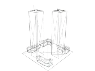 Twin Tower 3D Model