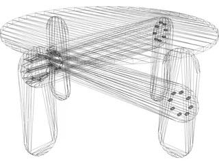 Low Garden Table 3D Model