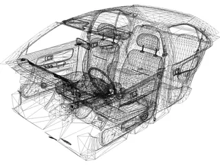 Interior Nissan Sentra (1997) 3D Model