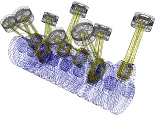 Engine Part V8 3D Model