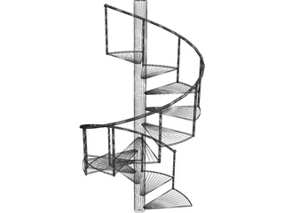 Steel Stair 3D Model