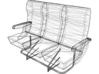 Seats Airplane 3D Model