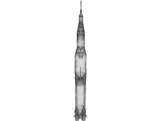 Apollo Rocket with Lunar Lander 3D Model
