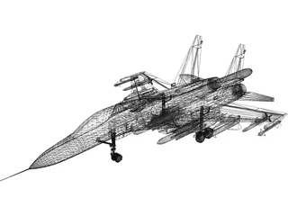 Sukhoi Su-27IB Flanker 3D Model