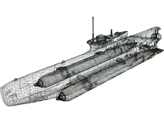 Seehund Midget Submarine 3D Model