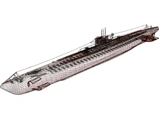 Type IX B V Boat 3D Model