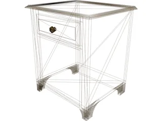 Colonial End Table with Drawer 3D Model