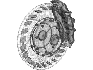 Brake Disc and Pads 3D Model