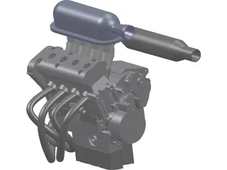 Yamaha R6 Engine 3D Model