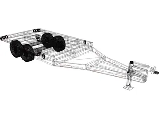 Flatbed Trailer 3D Model