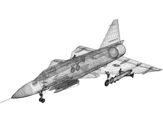 Saab 35 Draken 3D Model