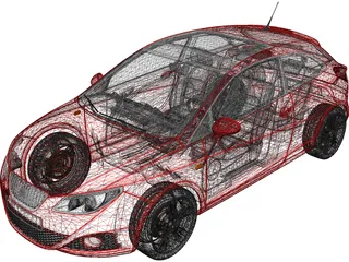 Seat Ibiza (2008) 3D Model