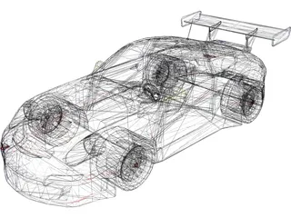 Porsche 911 997 GT3 RSR 3D Model