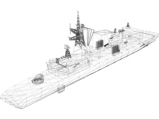 Halifax Class Frigate 3D Model