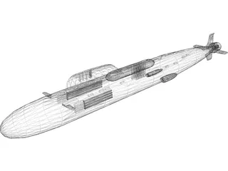 Yasen Class Submarine 3D Model