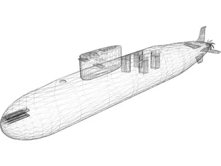 Arihant Class Missile Submarine 3D Model