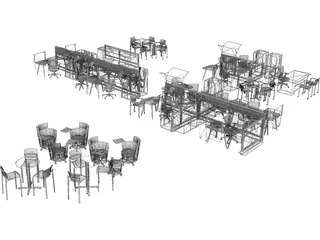 Office Furniture Set 3D Model